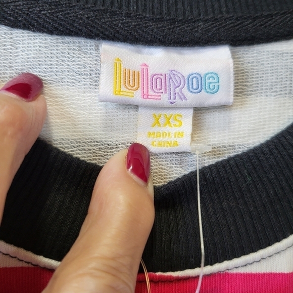 NWT Lularoe XXS Hannah crew striped pullover Top - Picture 2 of 13